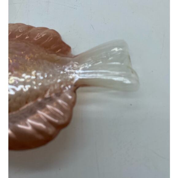 Hand blown iridescent large Fish Christmas ornament‎ pink Hollow 6'x4 - Picture 5 of 7
